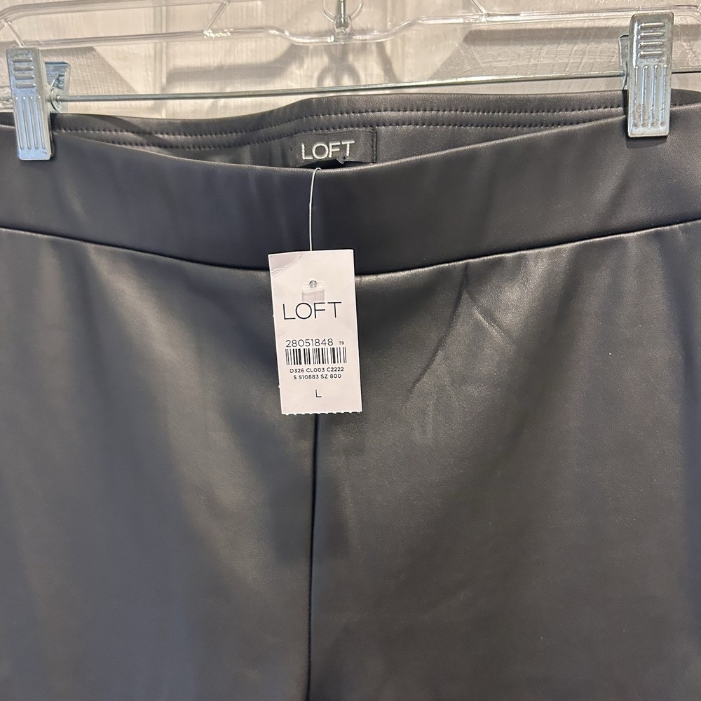 Loft Faux Leather Leggings NWT Size Large Biker Moto - Picture 7 of 7